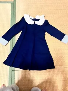 ネイビー 襟付きワンピースドレス 130サイズ