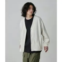 ■タグ付■coenコーエン RIB TECHライトVネックカーディガン■