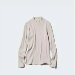 ユニクロ　リブハイネックT グレーですが薄い色　サイズはLです