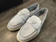 PRADA ライトブルー ローファー