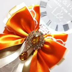 ★ペンライトリボン　キンブレリボン★オレンジ推し　１点限り　ハンドメイド