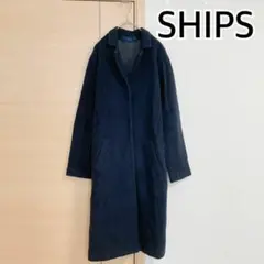 シップス SHIPS コート チェスター ウール 無地 紺 ネイビー
