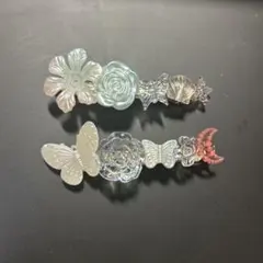 花と蝶のバレッタ