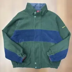 NAUTICA 厚手 フリースジャケット リバーシブル 刺繍ロゴ 古着 Lサイズ