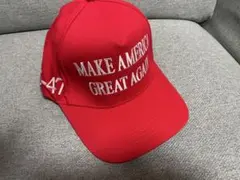 【新品・未使用】TRUMP 赤 キャップ 帽子 USA刺繍