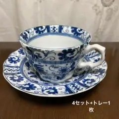 オランダ食器　青い鶏のデザイン ティーカップ 陶器製