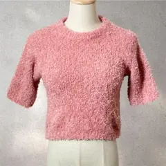 【極美品✨CPCM】ニット/テープヤーン/コーラルピンク/大人ガーリー/半袖のサムネイル