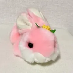 CUTE うさぎ ぬいぐるみ ピンク 花飾り