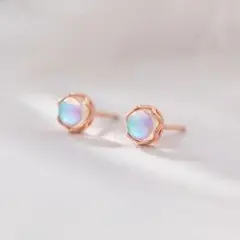 極小 ピアス オーロラ ピンクゴールド 一粒 小ぶり オフィス 春物 デイリー