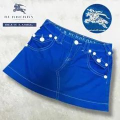 美品 バーバリーブルーレーベル ミニスカート デニム ホース y2k ブルー