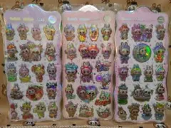 Labubu ラブブ♡ボンボンドロップシール レインボー3セット