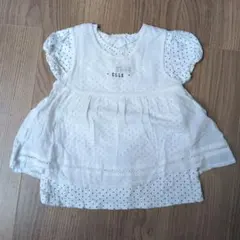 ELLE ドット柄 ホワイト トップス