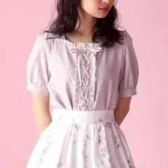 evelyn レースアップ 半袖 ブラウス ピンクのサムネイル