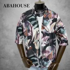 ABAHOUSE 半袖シャツ　総柄シャツ　メッシュシャツ　オープンカラーシャツのサムネイル