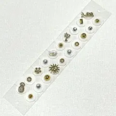 ゴールドシルバー　イヤリング　耳ツボ　ジュエリー　シール　夏