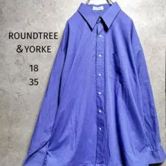 ROUNDTREE＆YORKE 綿混長袖シャツ　 青色系 XXL相当 US古着