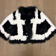 バイカラー ファーコート ショート丈