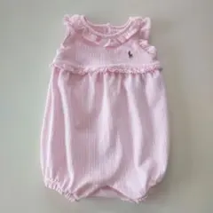 美品★2024SS★6M 70cm Ralph Lauren ピンクロンパース