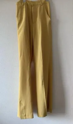 イエローストレートパンツ ウエストゴム