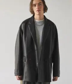 エマクローズ　オーバーサイズ ダブルブレスト レザージャケット 黒