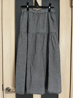 綿麻切替ギャザースカート