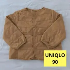 キッズ ノーカラー 中綿ジャケット ブラウン