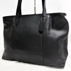 オールド コーチ トートバッグ ビジネス レザー ブラック ロゴ チャーム A4