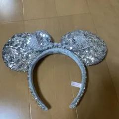 ミッキー耳カチューシャ シルバー スパンコール