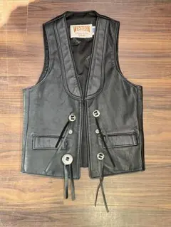 Schott レザー ベスト S 黒 - メルカリ