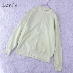 【M】リーバイス　トレーナー　スウェット　グリーン　刺繍ロゴ　コットン　綿100のサムネイル