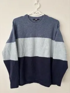 【着用5回・美品】ユニクロ スフレヤーン　クルーネックセーター（M）配色