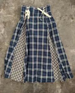 美品シークレットハニー チェック柄スカートサスペンダー付きのサムネイル
