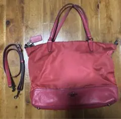 SALE COACH コーチ 本革 ナイロン トートバッグ ショルダーバッグ