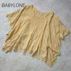 BABYLONE バビロン レース ポンチョ風ブラウス イエロー/マスタードのサムネイル