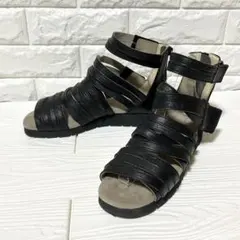 慈雨 グラディエーター サンダル 黒 24.5cm EEEのサムネイル