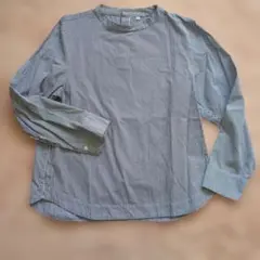 無印良品　青白ストライプ 長袖シャツ Lサイズ