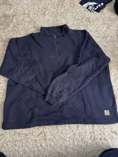 Carhartt ネイビー ハーフジップスウェット