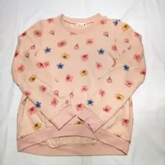【着用5回以内】branshes 花柄　ピンク　トレーナー 150