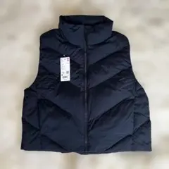 ユニクロ パフテック クロップドベスト 黒 M レディース