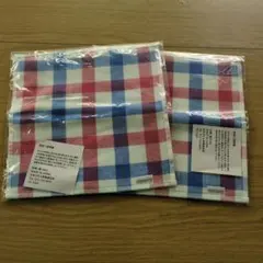 チェック柄　タオルハンカチ　2枚セット　プレミアムアウトレット