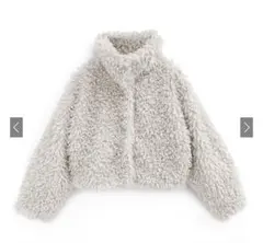 アイボリー フリース ショートジャケット Mサイズ