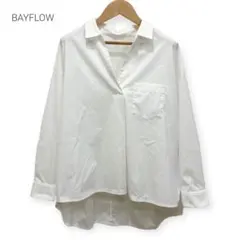 BAYFLOW スキッパーシャツ 白 M相当 ゆったり 体型カバー プルオーバーのサムネイル