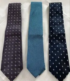 【dunhill ネクタイ3本セット】ダンヒル　イタリア製　イギリス製　シルク