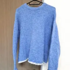 chocol raffine robe ブルーニット 長袖セーター