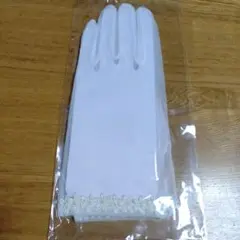 ホワイト レース装飾 ウェディンググローブ