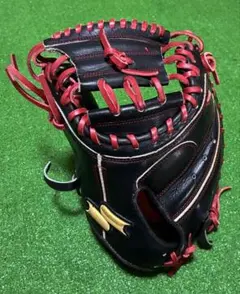 野球 軟式 キャッチャーミット ブラック レッド - メルカリ