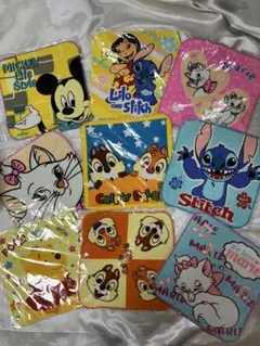 【新品未使用】ディズニー キャラクター ミニタオル 9枚セット まとめ売り