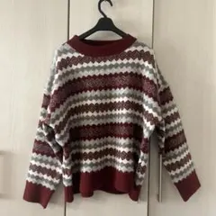 Doula Doula 幾何学模様 長袖セーター