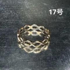 ヴィンテージ ファッションリング ゴールド 17号 ウェーブリング 透かしリングのサムネイル