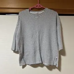 白黒ストライプ 半袖Tシャツ XL